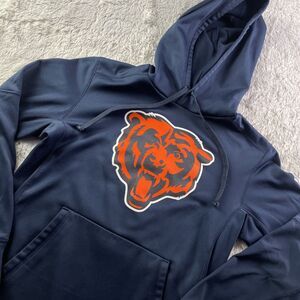 Chicago Bears Sweatshirt Mens Small Blue Hoodie NFL Combine Authentic Pullover